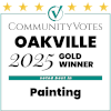 Urban Touch Painting awarded Gold Winner for Best Painting Service in Oakville 2025 by CommunityVotes